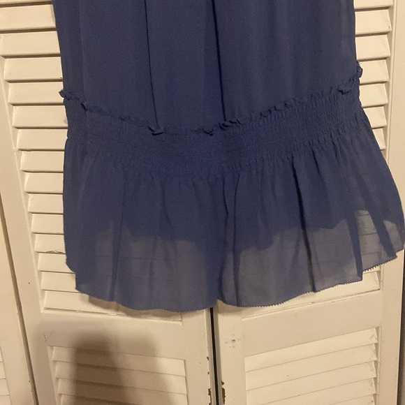 Blue Silk Sleeveless Blouse by Theory (Size: Petite) - Picture 5 of 10